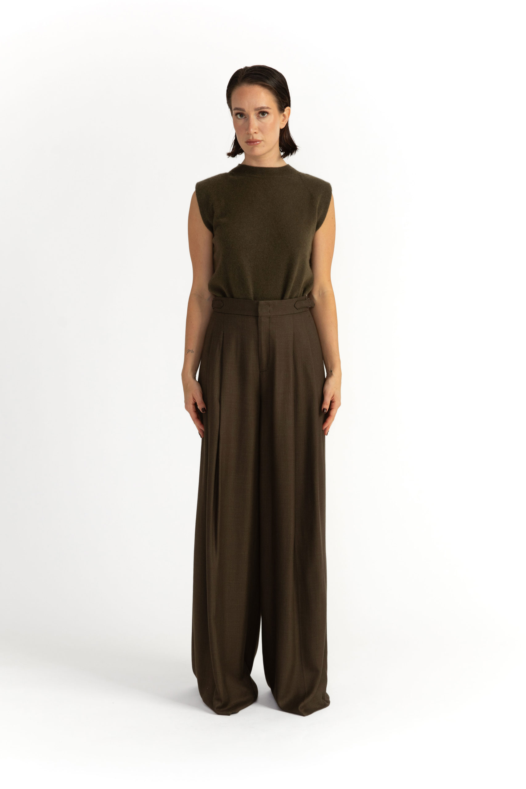 Lulea Trousers – Wide-leg trousers in forest green