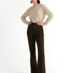 Sursee Trousers – Bell-bottom flared trousers in charcoal brown29209