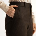 Sursee Trousers – Bell-bottom flared trousers in charcoal brown29210