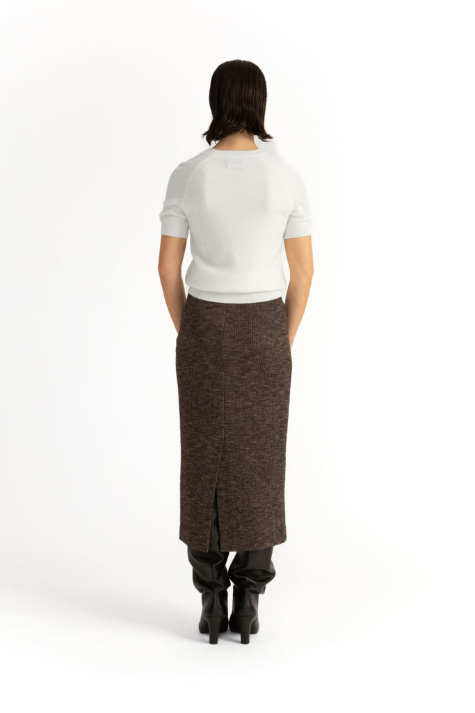 Nyon Skirt – Jersey midi pencil skirt in brown29062