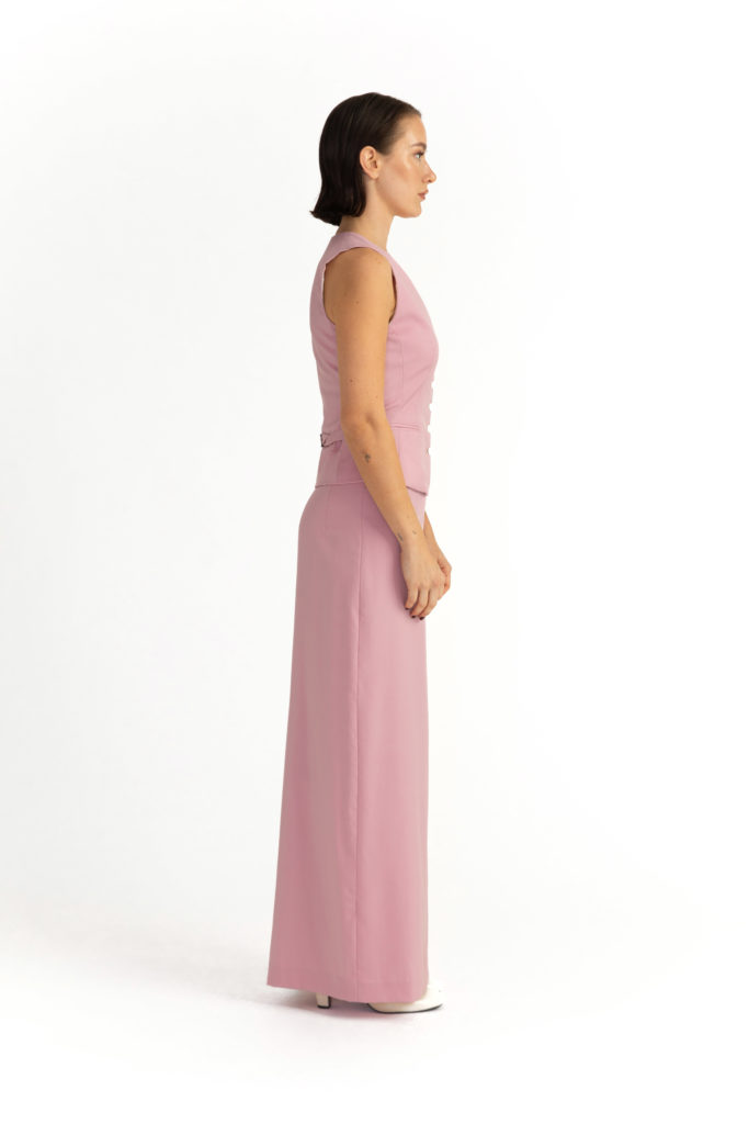 Kalmar Skirt – Maxi high-waisted skirt in powder pink29222