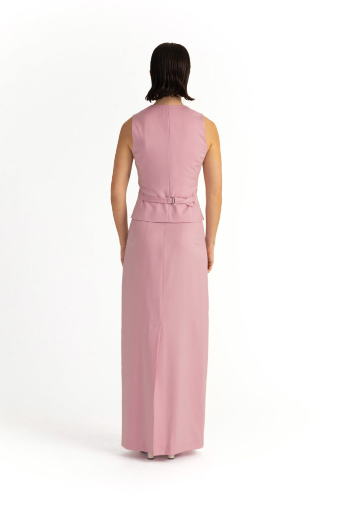 Kalmar Skirt – Maxi high-waisted skirt in powder pink29223