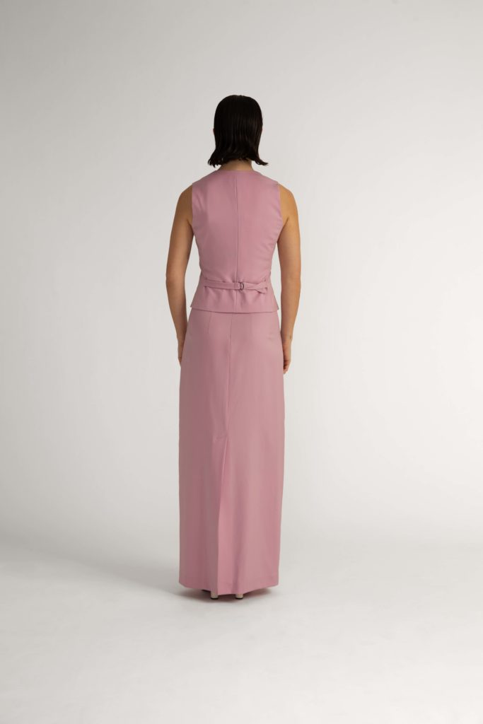 Kalmar Skirt – Maxi high-waisted skirt in powder pink28184