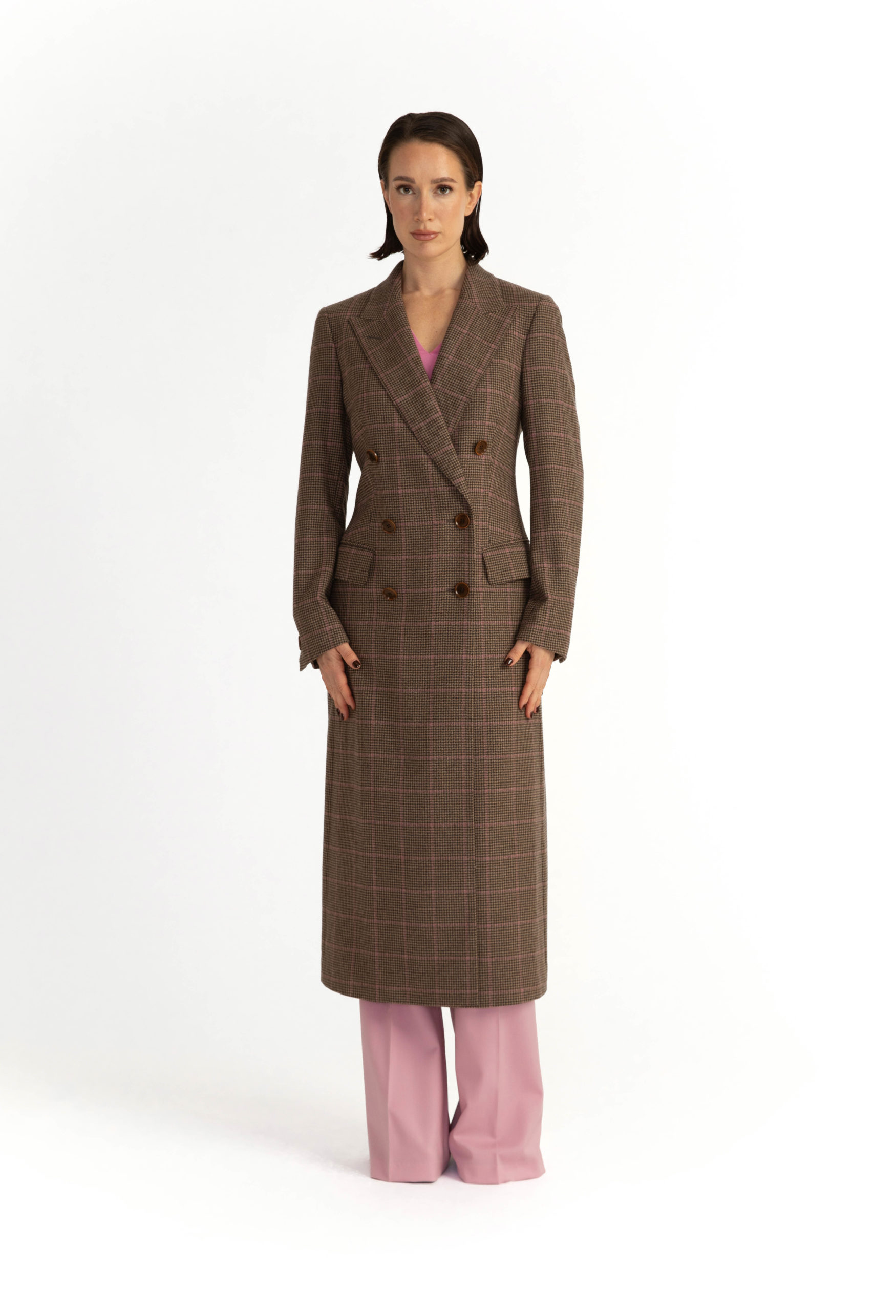 Stockholm Coat – Straight-cut long coat in brown