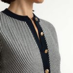 Lisbon Cardigan – Knit cardigan in navy/white29241