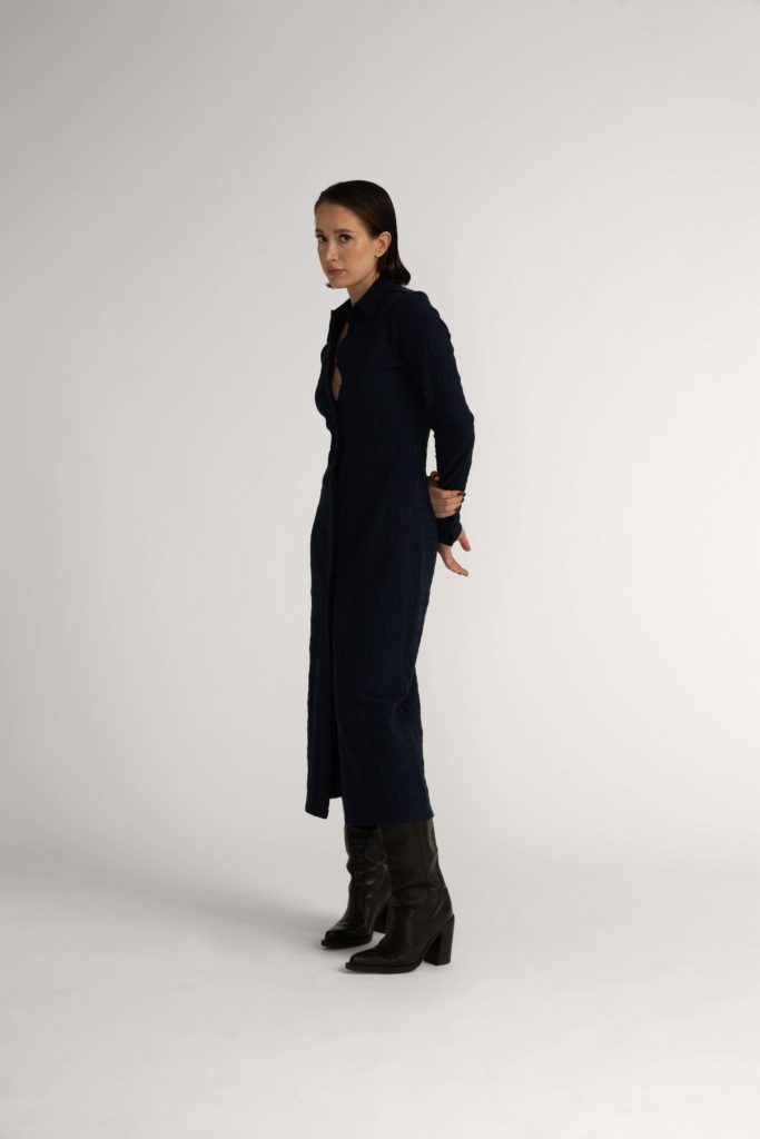 Arboga Shirt Dress – Midi shirt dress in navy blue28946