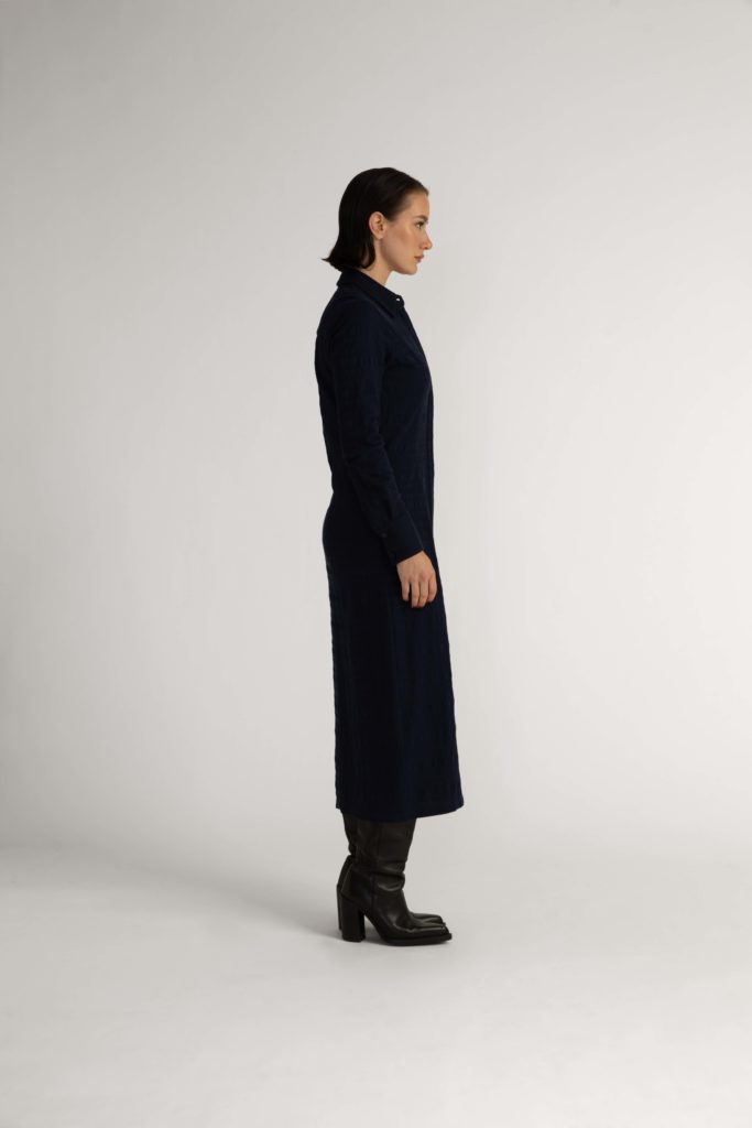 Arboga Shirt Dress – Midi shirt dress in navy blue28947