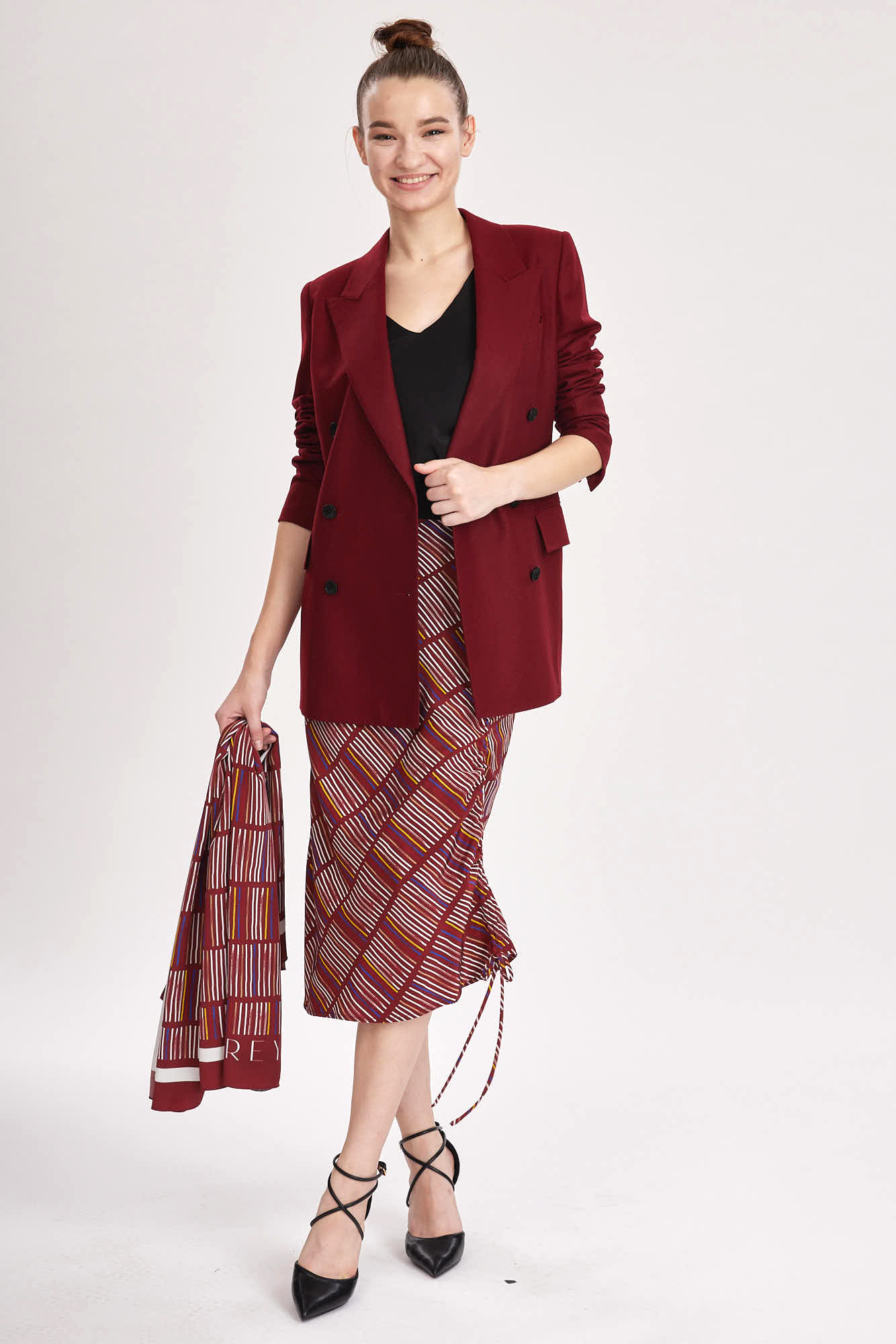 Bristol Jacket – Classic double breasted suit jacket in red wine wool