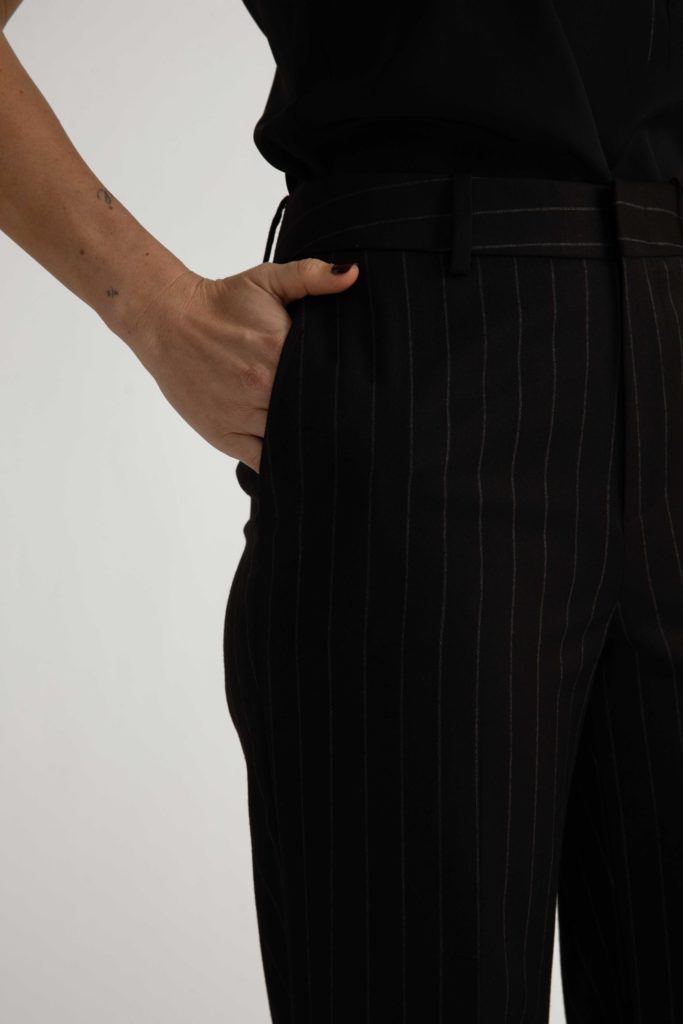 Bordeaux Trousers – Slim fit trousers in black pinstripe28880