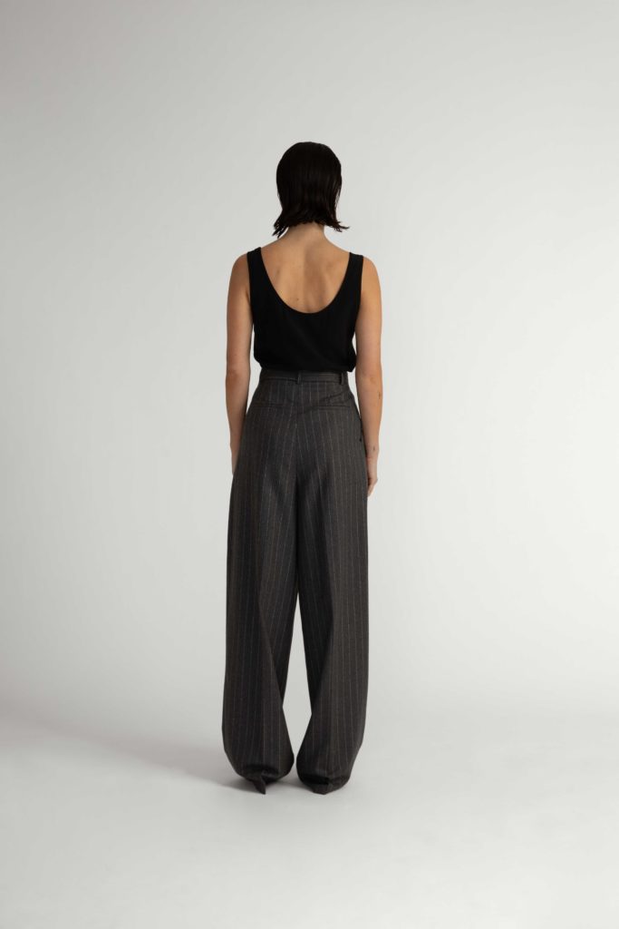 Siena Trousers – Wide-leg trousers in grey pinstripe28835