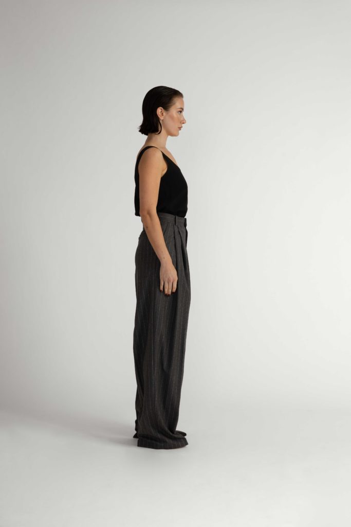 Siena Trousers – Wide-leg trousers in grey pinstripe28838