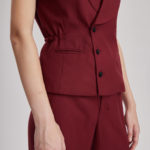 Blackburn Waistcoat – Double breasted waistcoat in red wine wool31145