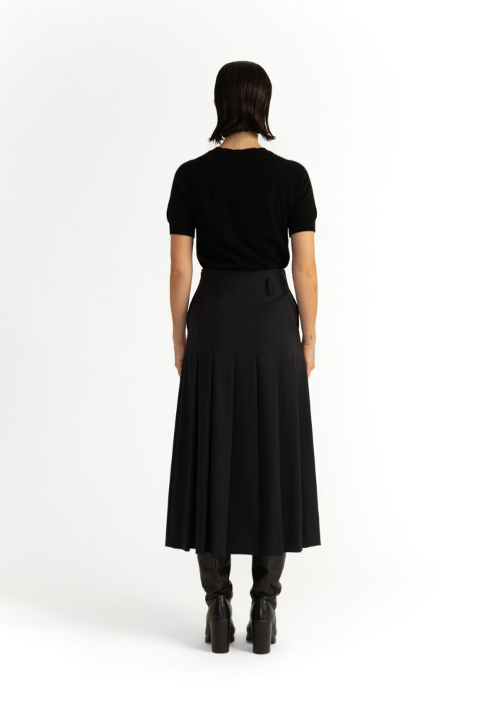 Hjo Skirt –  Pleated midi skirt in dark navy29335