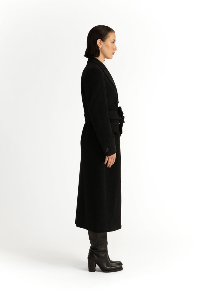 Stockholm Coat – Straight-cut long coat in charcoal black29322