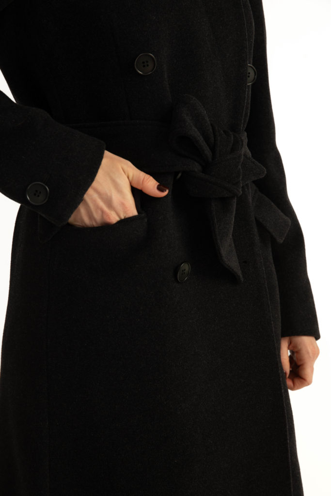 Stockholm Coat – Straight-cut long coat in charcoal black29325