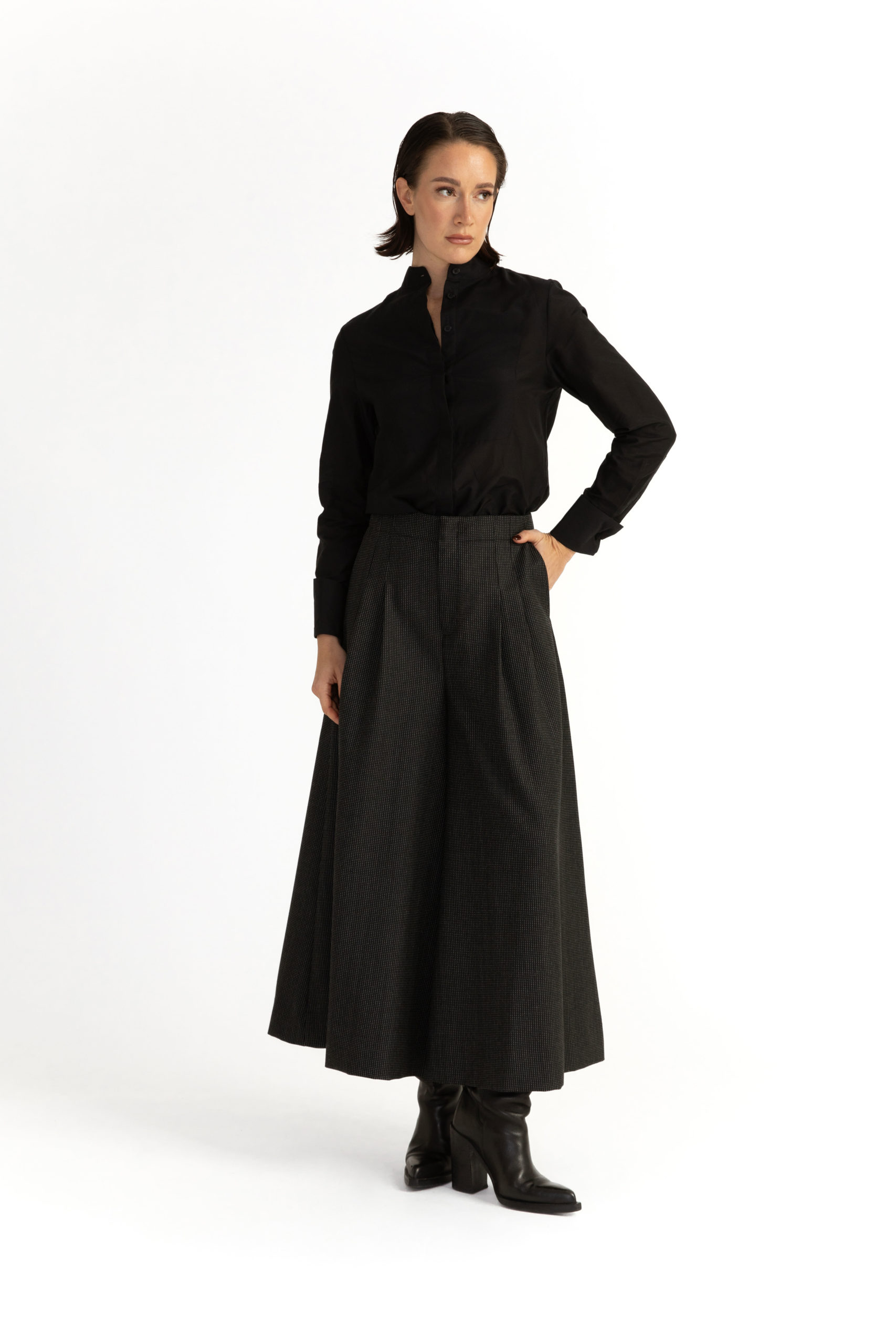 Borgholm Trousers – Wide-leg tent trousers in black