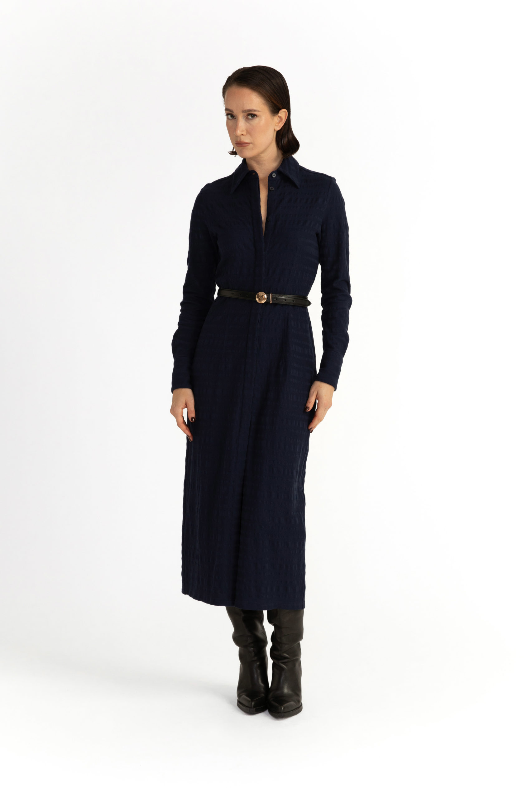 Arboga Shirt Dress – Midi shirt dress in navy blue