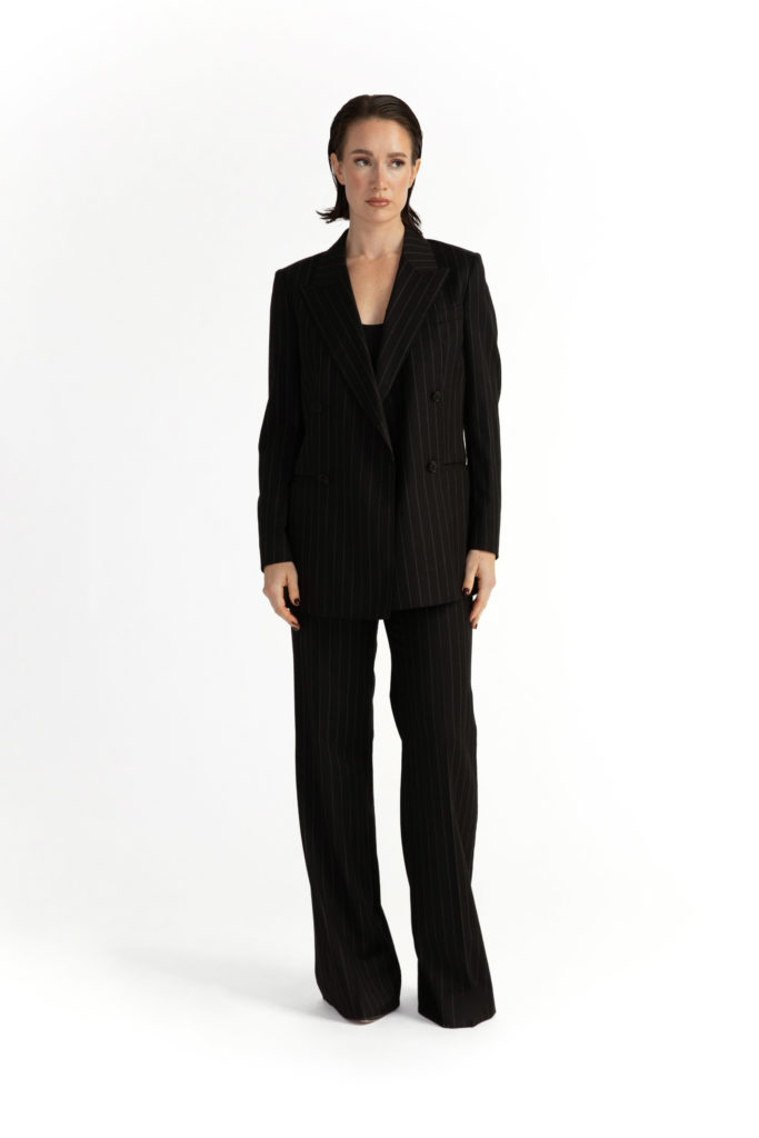 Amarante Jacket – Boyfriend cut jacket in black pinstripe29278