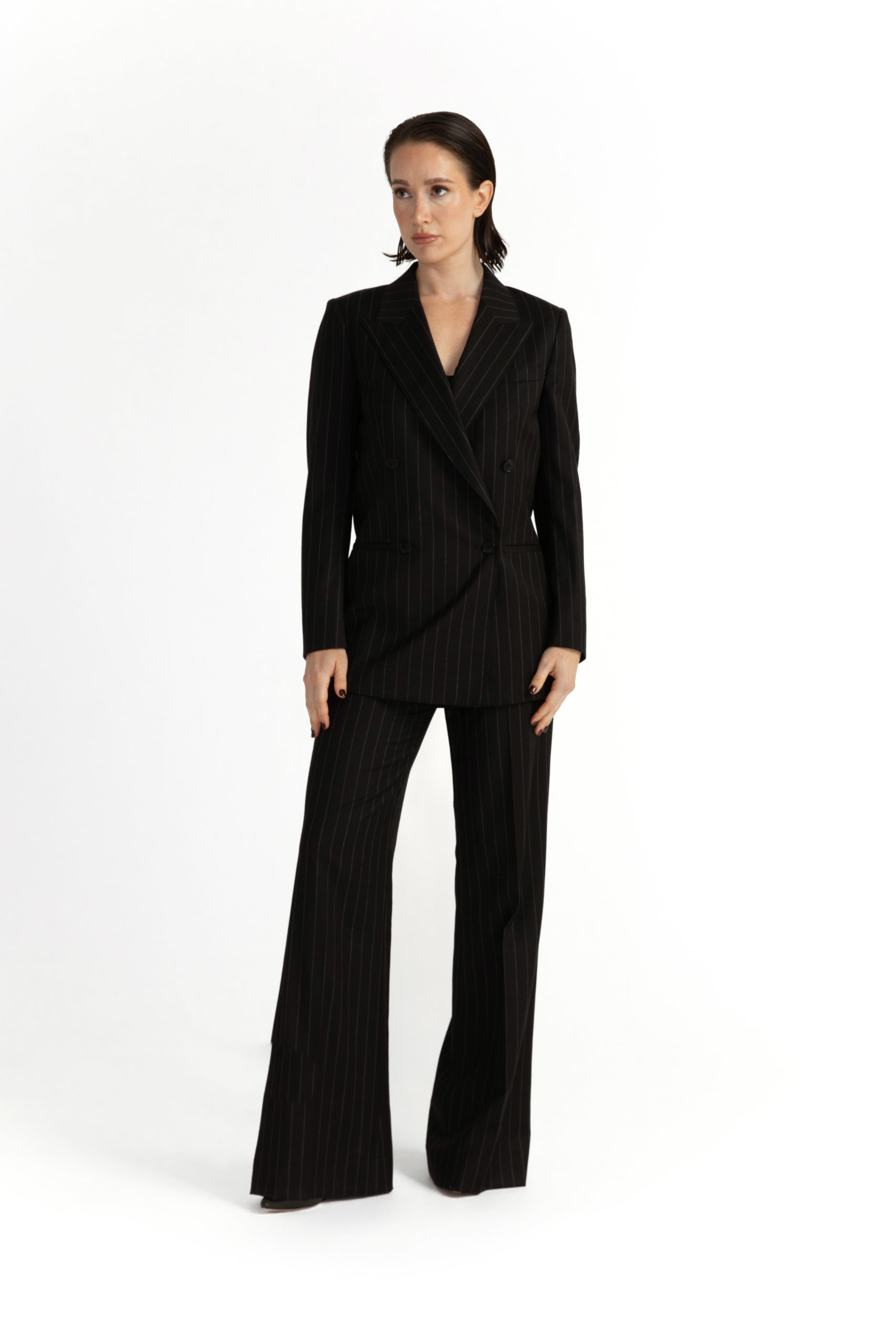 Amarante Jacket – Boyfriend cut jacket in black pinstripe