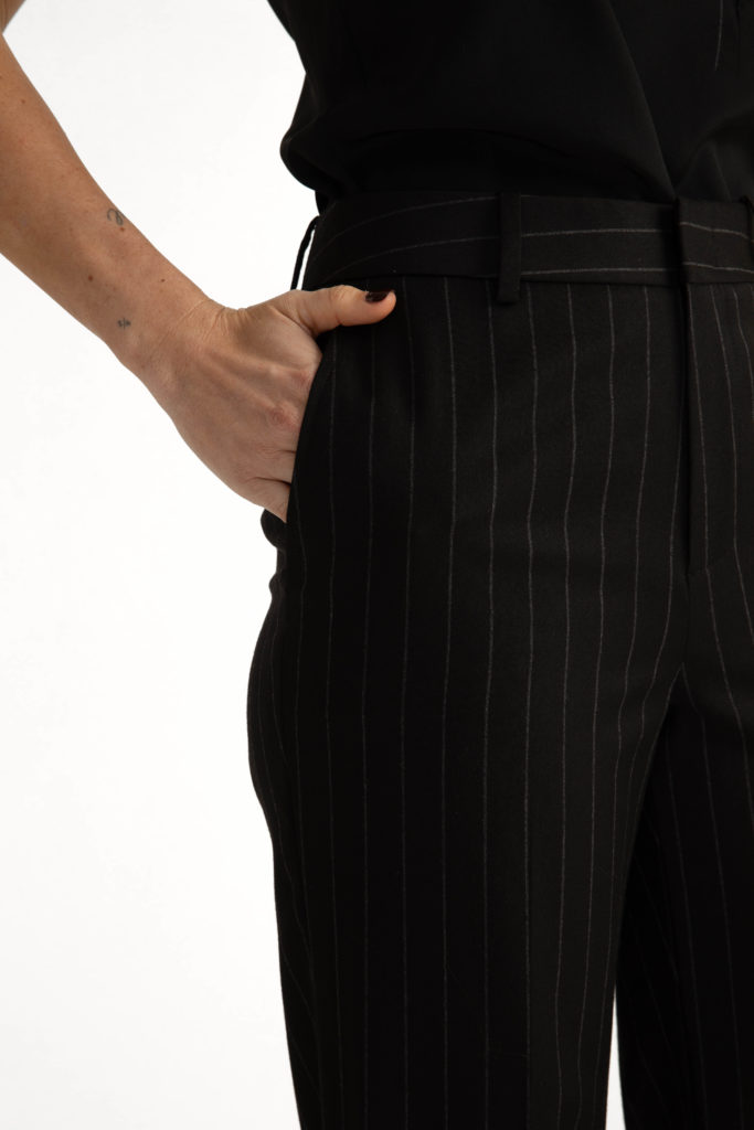 Bordeaux Trousers – Slim fit trousers in black pinstripe29287