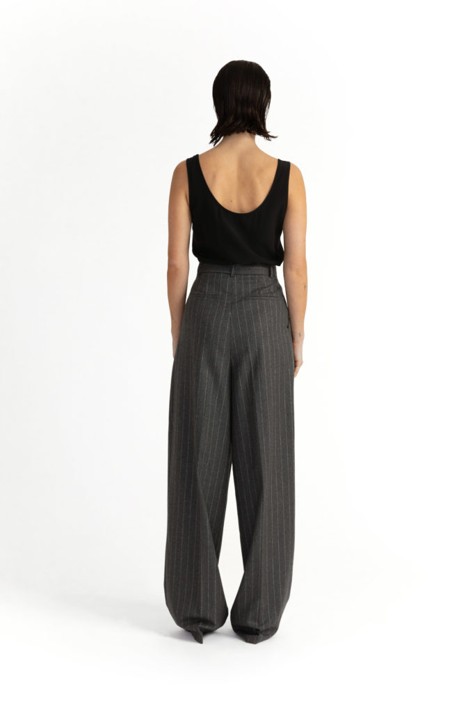 Siena Trousers – Wide-leg trousers in grey pinstripe29391