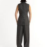 Beja Waistcoat  – Relaxed waistcoat in grey pinstripe29396