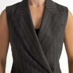 Beja Waistcoat  – Relaxed waistcoat in grey pinstripe29397