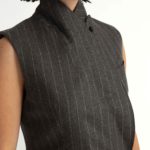 Beja Waistcoat  – Relaxed waistcoat in grey pinstripe29399