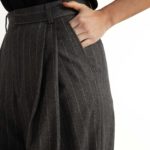 Siena Trousers – Wide-leg trousers in grey pinstripe29392