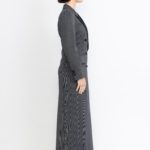 Agueda Limited Edition Coat – Midi-length coat in black pinstripe29738