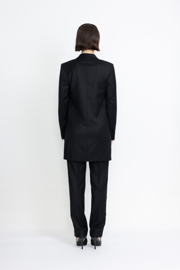 Amal Limited Edition Jacket – Tuxedo double-breasted jacket with satin lapel in black29729