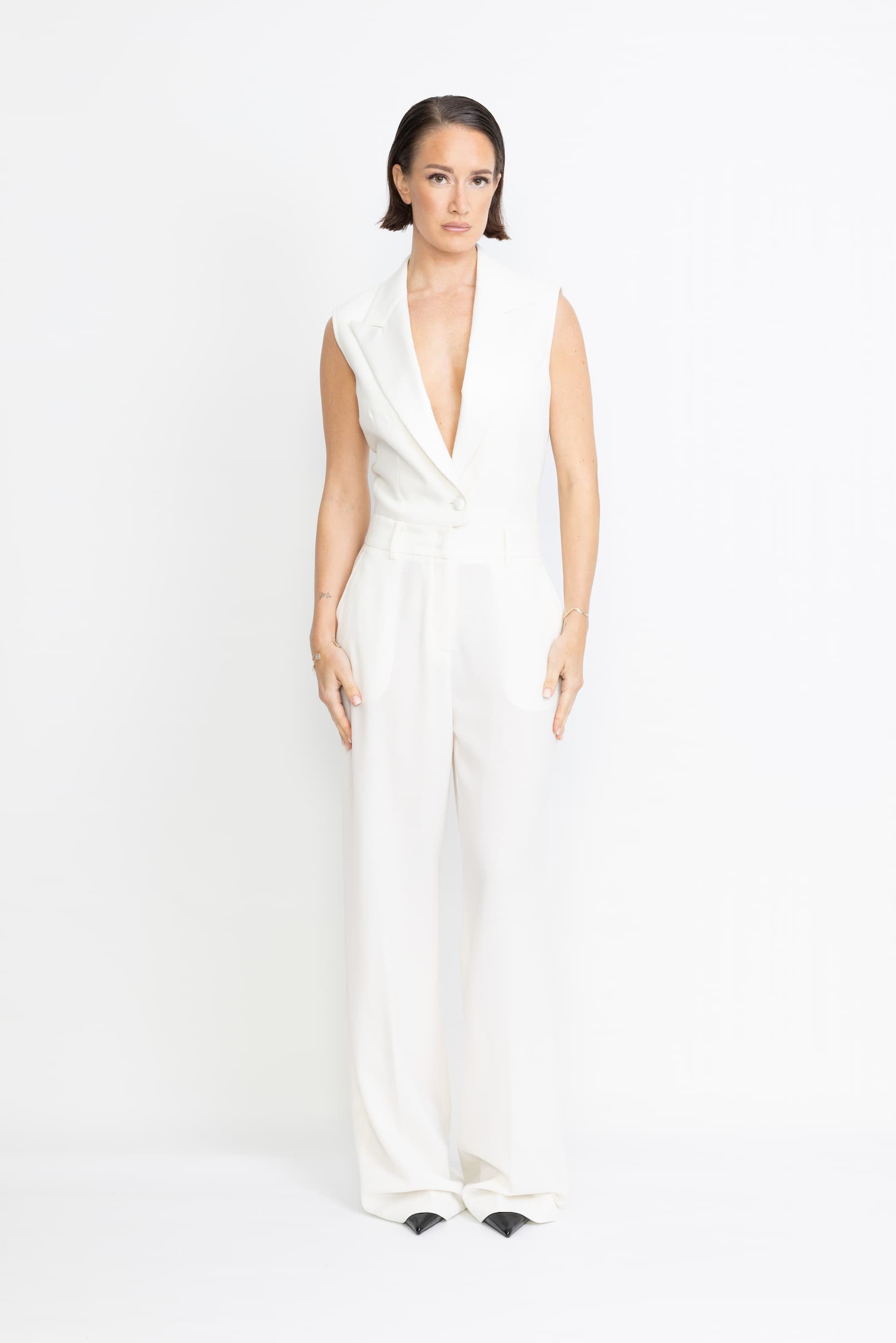 Vetlanda Limited Edition Jumpsuit – Sleeveless evening jumpsuit in white