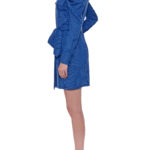 Jean Dress – Short shirt dress with leg of mutton long sleeve in blue30121