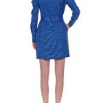 Jean Dress – Short shirt dress with leg of mutton long sleeve in blue30122