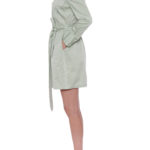 Jean Dress – Short shirt dress with leg of mutton long sleeve in mint30133