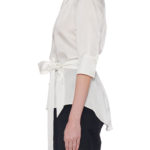 Girona-Salt Shirt – Short sleeve button-down wrap blouse in white29999