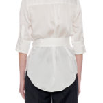 Girona-Salt Shirt – Short sleeve button-down wrap blouse in white30000