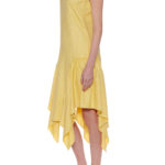 Malaga Dress – Sleeveless shift dress with side drapes in yellow30124