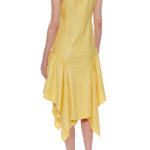 Malaga Dress – Sleeveless shift dress with side drapes in yellow30125