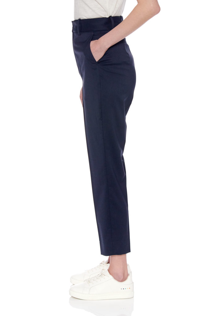 Dunkrik Trousers – High-waisted slim cigarette trousers in navy30326