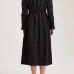 Aberdeen Coat – Single breasted long coat in black wool blend30027