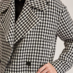 Ashford Coat – Double breasted short jacket in black dogtooth30024