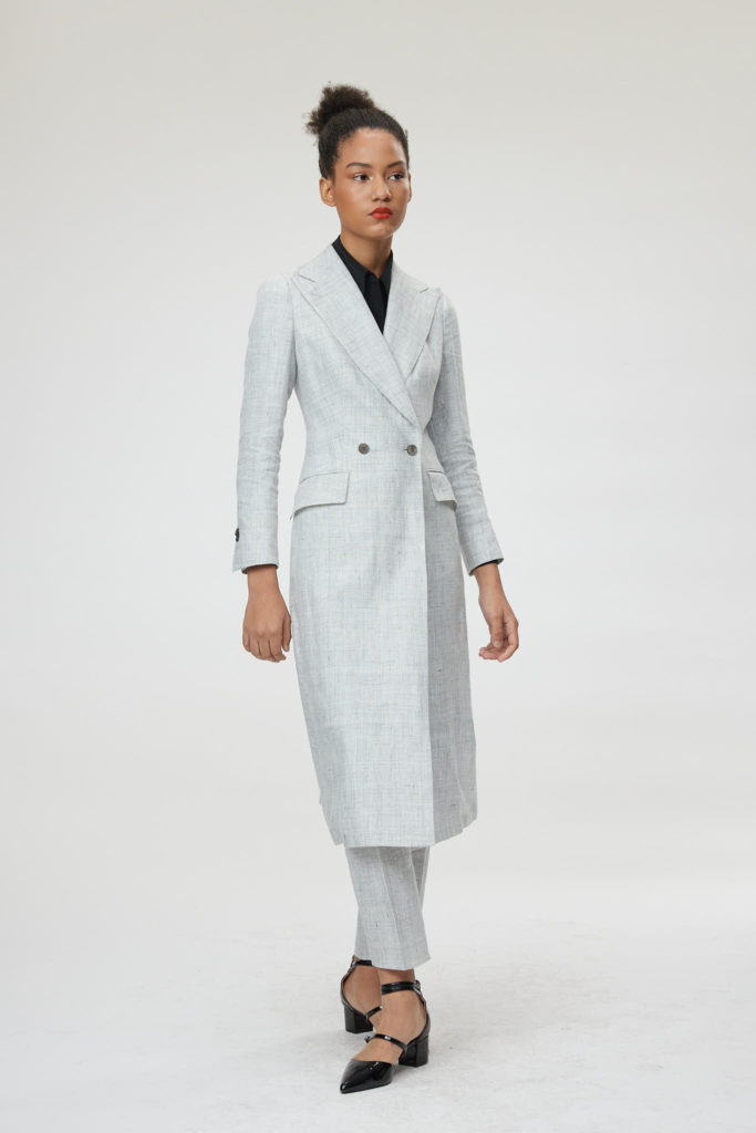 Palermo Coat – Double breasted long suit jacket in grey30068