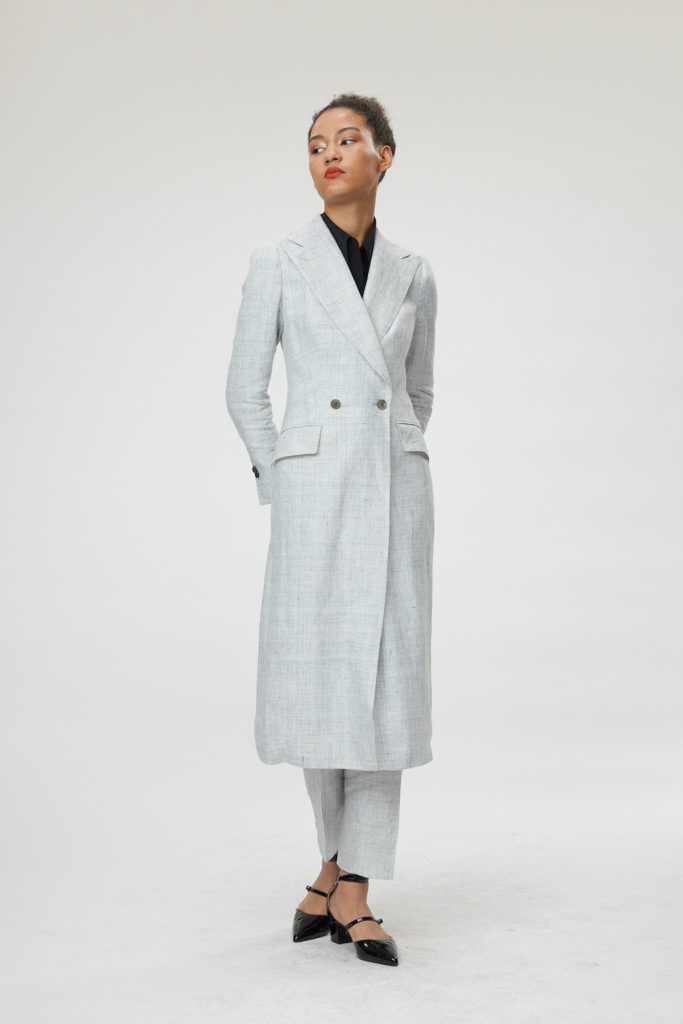 Palermo Coat – Double breasted long suit jacket in grey30070