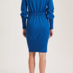 Swindon Knit Dress – Plain knit, loose fit midi dress in royal blue30350