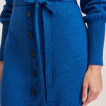 Swindon Knit Dress – Plain knit, loose fit midi dress in royal blue30351