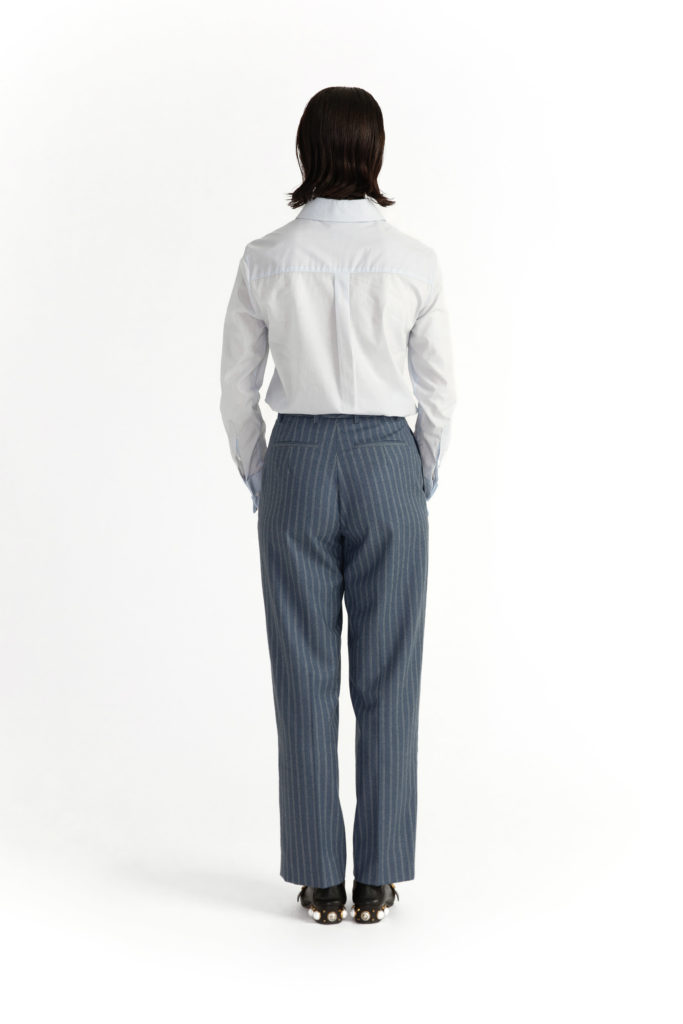 Manchester Trousers – Straight-leg trousers sky blue pinstripe29882