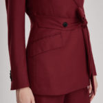 Oxford Jacket – Double breasted suit jacket in red wine wool crepe31131